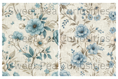 Shabby Chic, Blue, Paper, Floral, Papers, Junk Journal Product Image 3