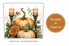 Watercolor Pumpkins Tumbler Design, Thanksgiving Sublimation Product Image 3