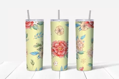 Giraffe sublimation design. Skinny tumbler wrap design. Product Image 3