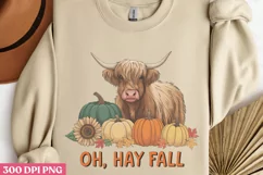 Oh, Hay Fall PNG, Highland Cow Sublimation PNG Product Image 3