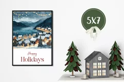 Christmas Village Greeting Cards, Christmas Village PNG Product Image 3