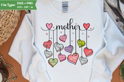 Mom Mothers Day SVG Mother SVG Dual Heart Mom Tshirt Design Product Image 2