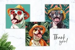 Summer Dog Square Coasters, Staffordshire Square Coasters Product Image 3