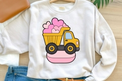 Glitter Dump Truck with Hearts PNG Product Image 1