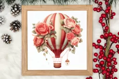 Christmas Hot Air Balloon Clipart, Christmas Hot Air Product Image 3