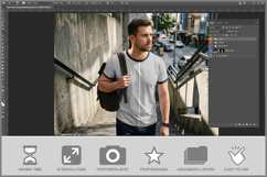 Male T-shirt Lifestyle Product Image 2