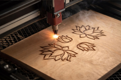 Laser cut lotus flower file, geometric vector template cnc Product Image 3