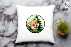 Cute Forest Fox Cartoon Clipart Sublimation PNG Product Image 3