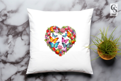 Butterfly Floral Heart Clipart Sublimation PNG Product Image 3