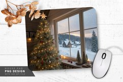 Winter Wonderland with Christmas Tree Mouse Pad PNG Design Product Image 1