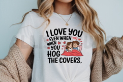Couple In Bed With Dog Love You Even Hog Covers Product Image 3
