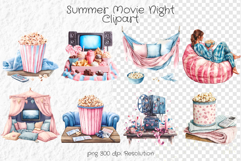 Summer Movie Night Clipart - Summer PNG Product Image 1