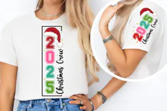 2025 Christmas crew PNG, Merry Christmas PNG, Merry & Bright Product Image 3