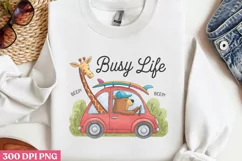 Busy Life PNG, Cute Animal Sublimation PNG Product Image 1
