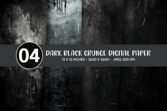 Dark Black Grunge Digital Paper Product Image 1