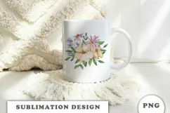 Watercolor Flowers Bouquet png Product Image 3