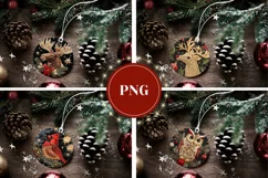 Christmas Round Ornament, Embroidery Christmas Designs Product Image 3