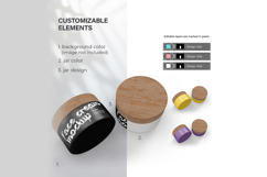 Plastic Jars With Wooden Lids - PSD Mockup Product Image 3