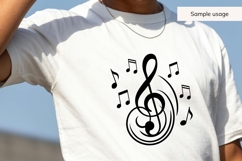 Hand Drawn Treble Clef With Music Notes SVG Product Image 3