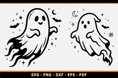 Halloween SVG, Funny Spooky Ghost SVG, Ghost Faces Clipart Product Image 3