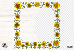 Sunflowers Doodle Frames PNG Product Image 1