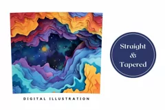 3D Galaxy Tumbler Wrap, 3D Sublimation Tumbler, Space PNG Product Image 3