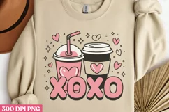 XOXO PNG, Coffee Valentine Sublimation PNG Product Image 2