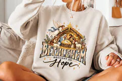 4 Nativity Christmas Bow Shirt PNG Designs, 4 Pink Christmas Product Image 3