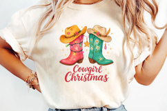 Cowgirl Christmas Sublimation, Christmas Png Product Image 3