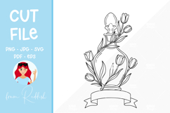 Floral bottle Line Art Cut File Product Image 1