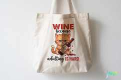 Funny Animals Wine Clipart PNG Product Image 3