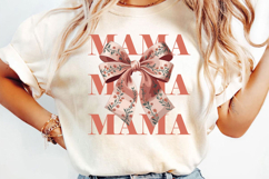 Mama Coquette Bow Sublimation, Retro Mama Png Product Image 3