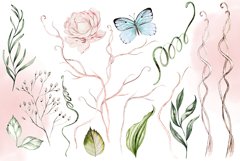 Hand Drawn Watercolor FLOWERS&amp;BIRDS Product Image 16