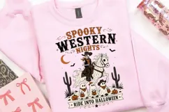 Spooky Western Nights Ride Into Halloween PNG Sublimation Product Image 1
