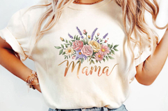 Floral Mama Sublimation, Retro Mama Flowers Png Product Image 3