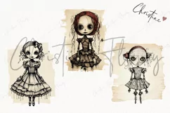 Vintage Goth Dolls Clipart | Vintage Gothic PNG Product Image 3