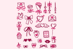 47 Whimsical Valentine Illustrations PNG Product Image 3