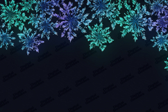 Neon Snowflake Border Background for Holiday Crafts Product Image 1