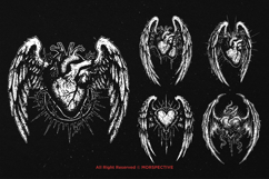 10 Bundle Dark Art Heart Wing Angel Broken Love Hate Emotion Product Image 5