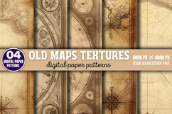 Old Maps Textures Digital Paper Background PNG Product Image 1