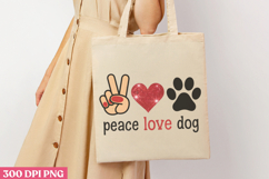 Peace Love Dog PNG, Valentine Dog Sublimation PNG Product Image 3