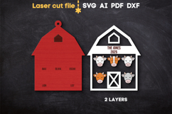 Barn Christmas Tree Toy SVG laser cut files for Glowforge Product Image 3