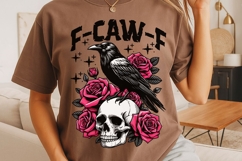 F-Caw-F PNG, Floral Skull Png, Spooky Bird Png, Crow Png. Product Image 3