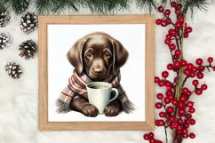 Christmas Dog And Coffee Clipart, Christmas Clipart Product Image 3
