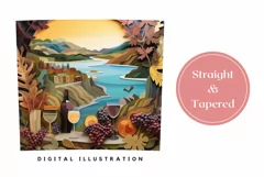 3D Wine Tumbler Wrap PNG, Summer Sublimation Tumbler PNG Product Image 3