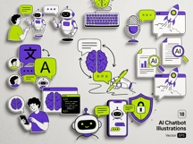 18 AI Chatbot Illustration EPS Icons for Tech Productivity Product Image 3