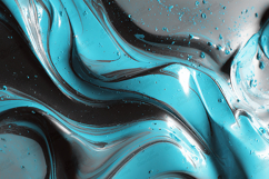 Turquoise Black Glossy Fluid Abstract Texture Background Product Image 1