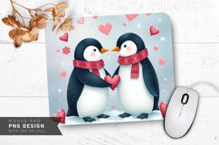 Penguin Love Winter Mouse Pad PNG Design Product Image 1