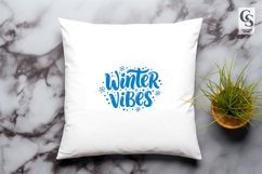 Winter Vibes Blue Text Clipart Sublimation PNG Product Image 3