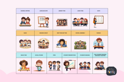 Cute Kids Classroom Schedules Clipart Bundle Product Image 3